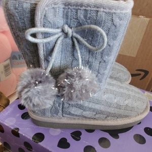 Girls knit fabric boots
